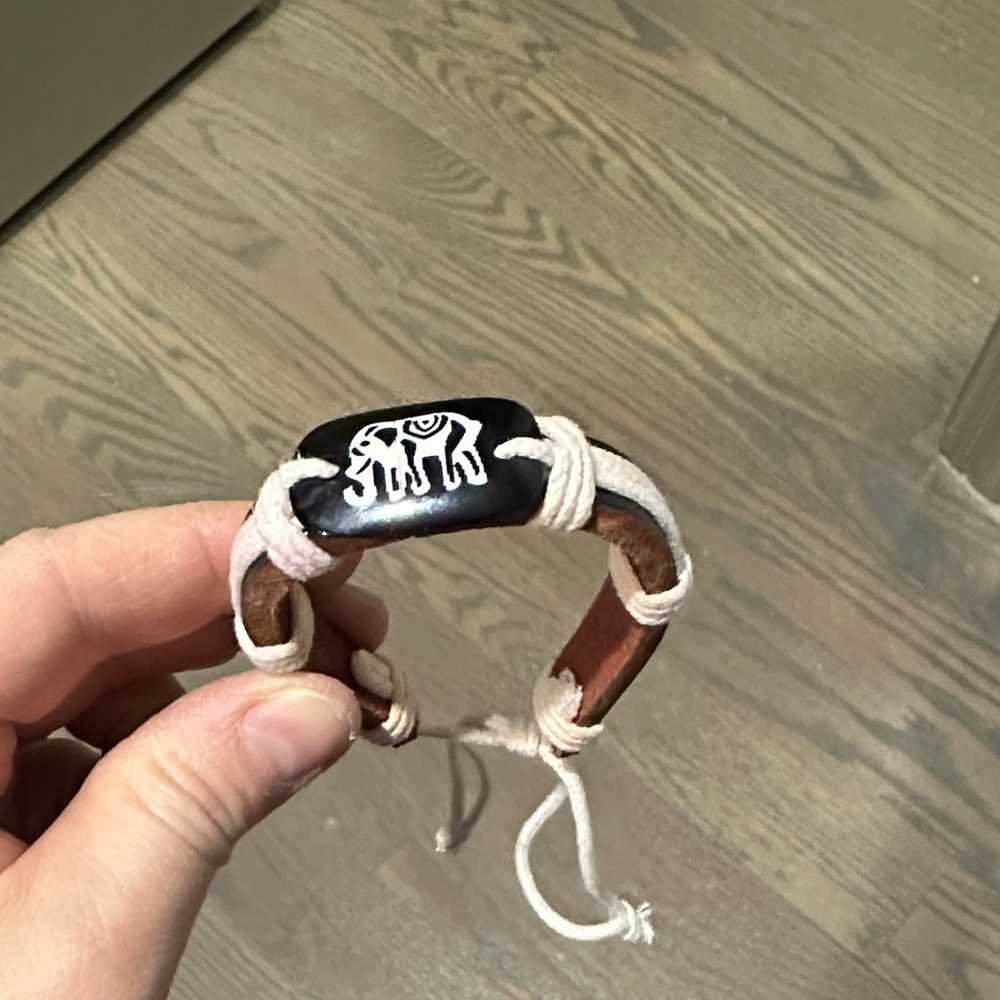 Elephant Design Black and Brown Bracelet